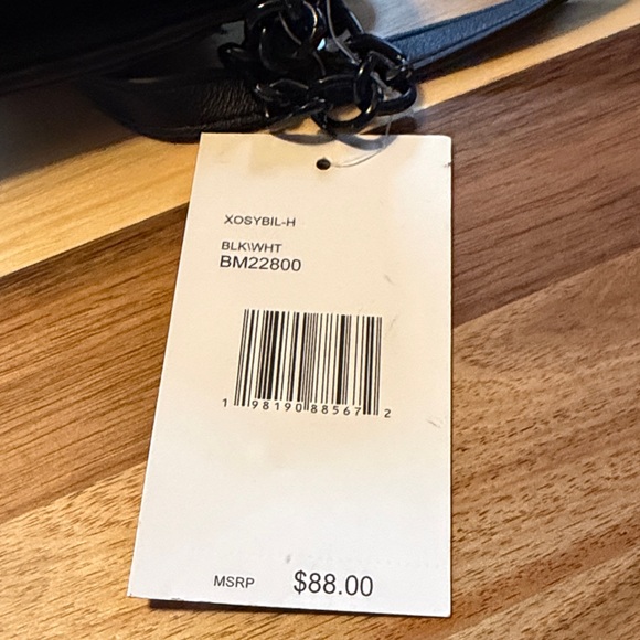 Betsey Johnson Black Crossbody Bag with White Hearts - Picture 10 of 10